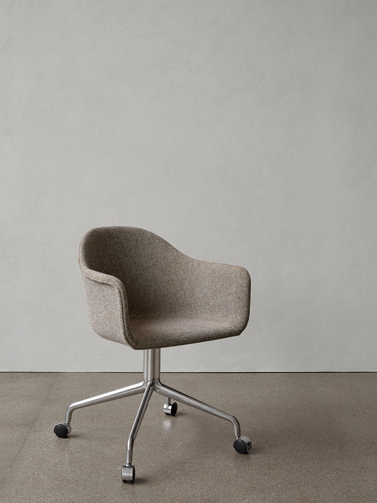 Harbour Dining Chair, Polished Aluminium Star Base w/Casters