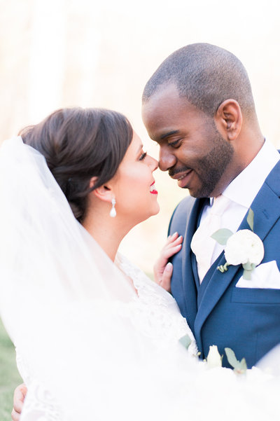 Bride and groom during winery wedding in Virginia winery wedding