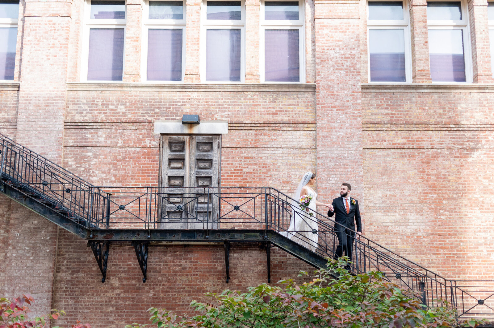 Bride and groom at Snug Harbor wedding during New York City Wedding Day