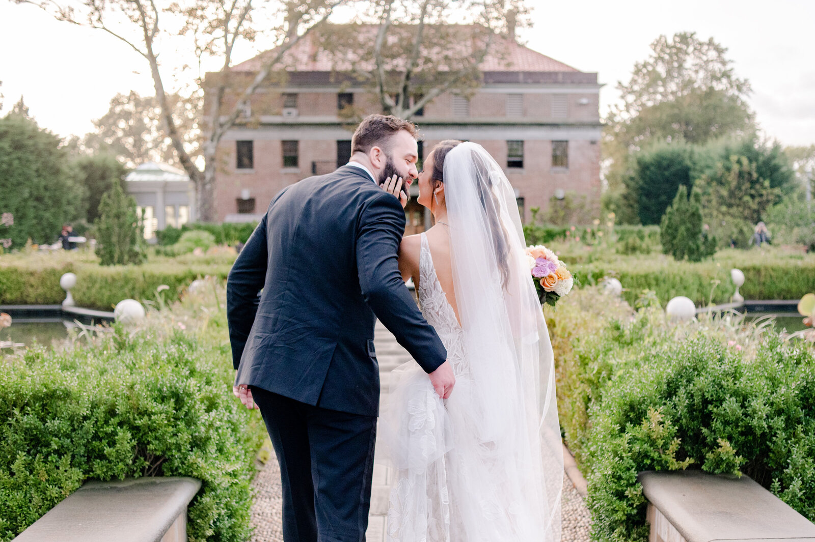 Bride and groom at Snug Harbor wedding during New York City Wedding Day