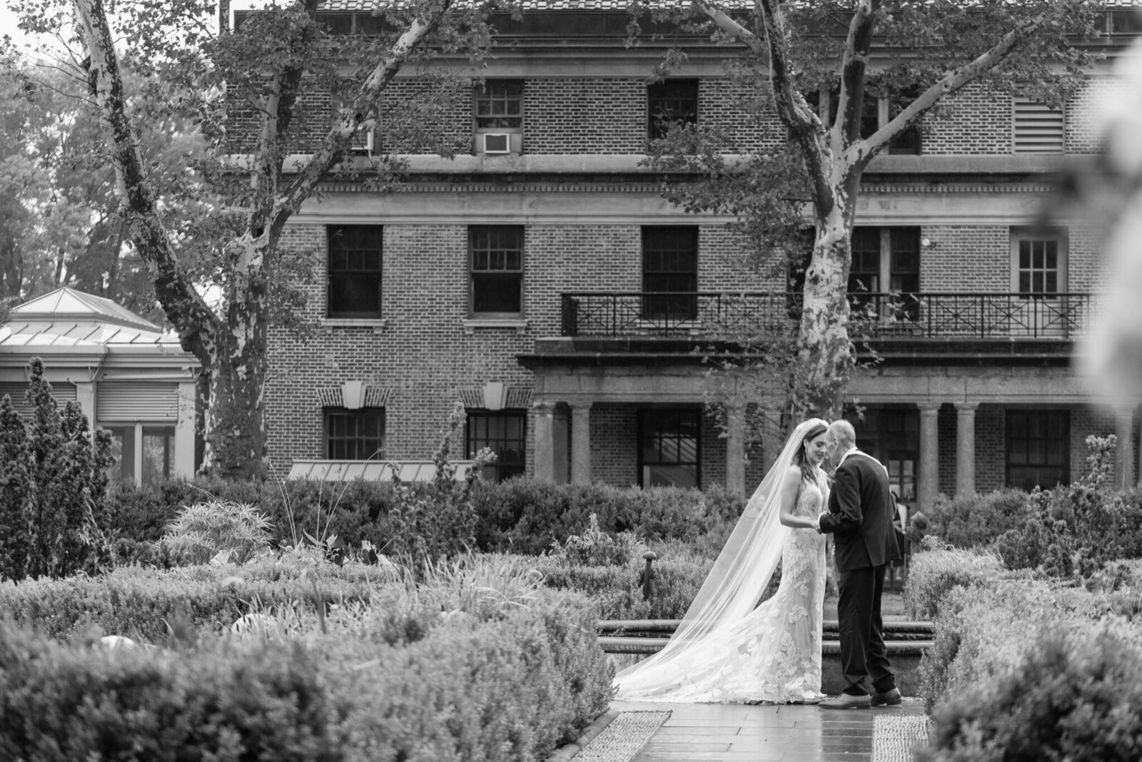 Bride and groom at Snug Harbor wedding during New York City Wedding Day