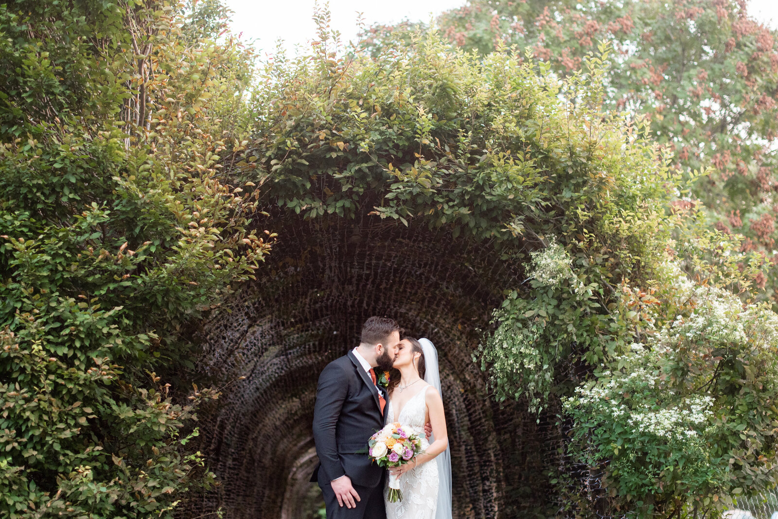 Bride and groom at Snug Harbor wedding during New York City Wedding Day