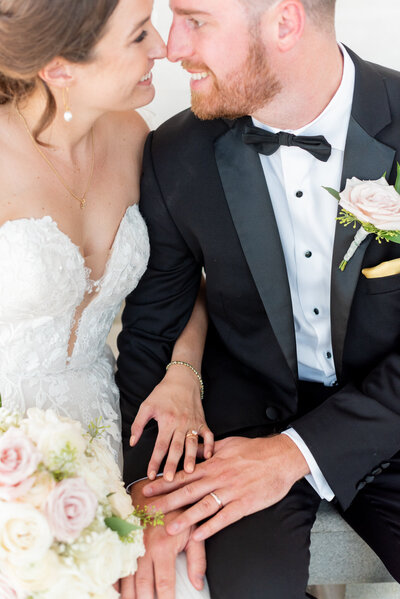 Bride and groom pictures at black tie Richmond Virginia wedding