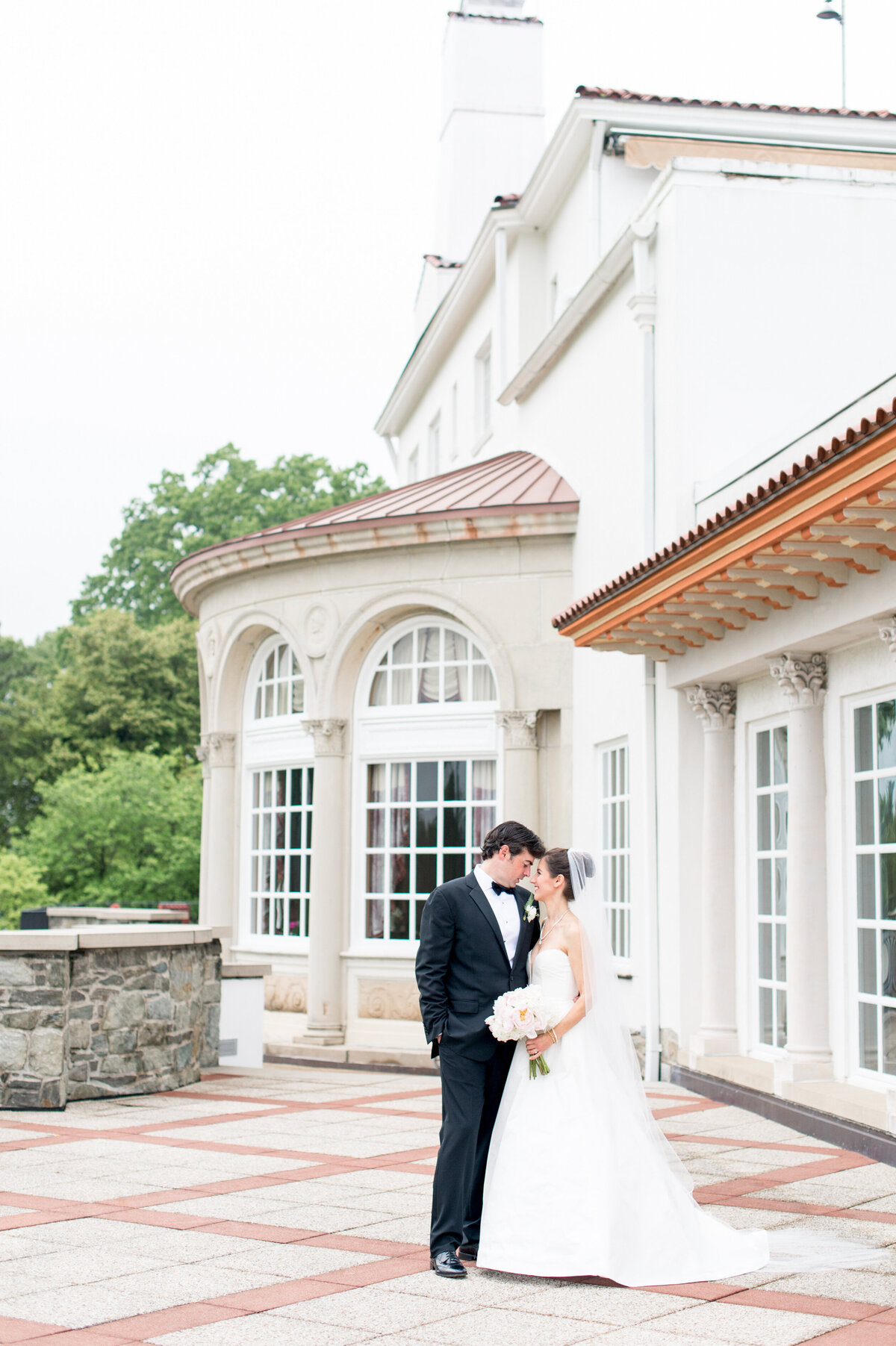 Bride and groom at Congressional Country Club wedding day for iconic Washington DC wedding celebration