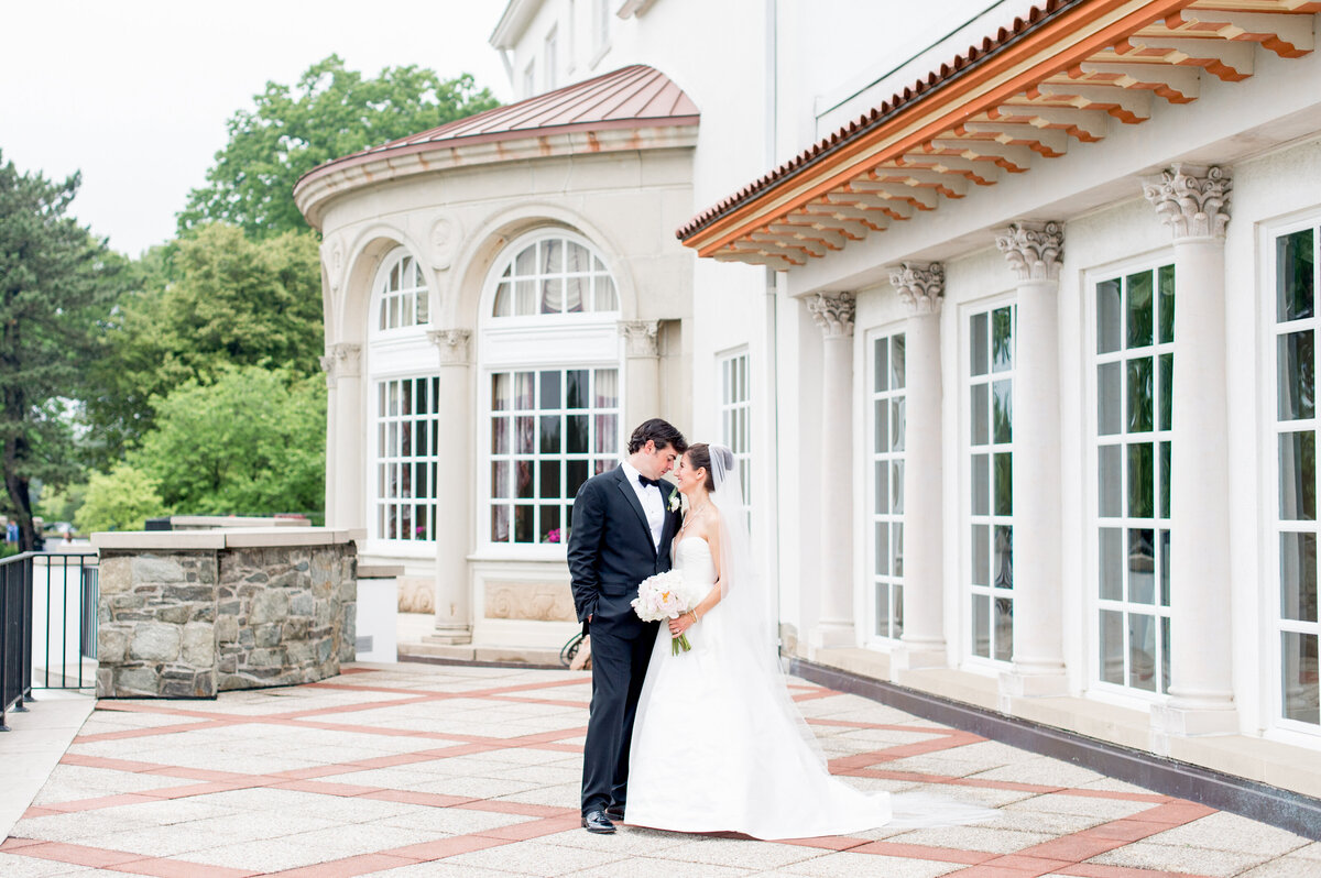 Bride and groom at Congressional Country Club wedding day for iconic Washington DC wedding celebration