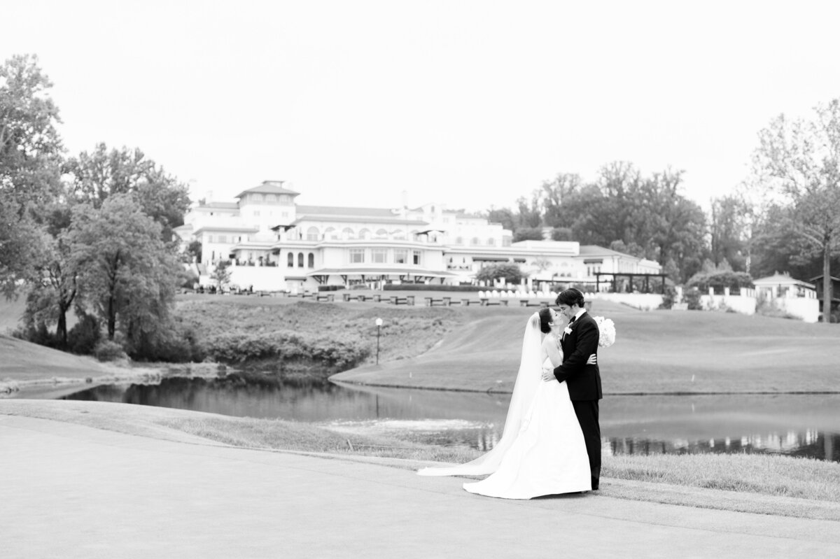 Bride and groom at Congressional Country Club wedding day for iconic Washington DC wedding celebration