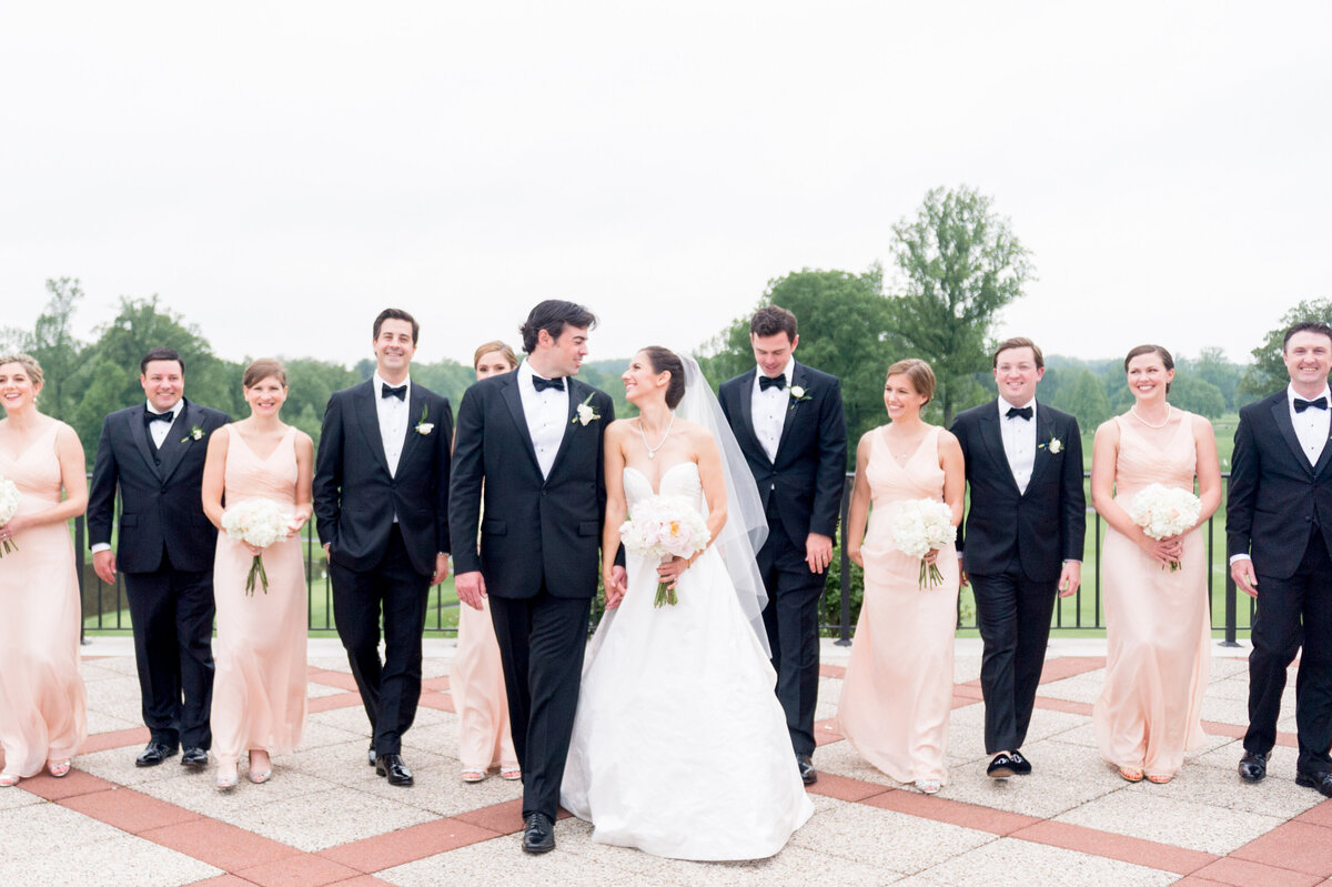 Bride and groom at Congressional Country Club wedding day for iconic Washington DC wedding celebration