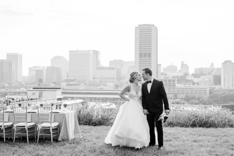 Bride and groom getting married in luxury Richmond Virginia wedding