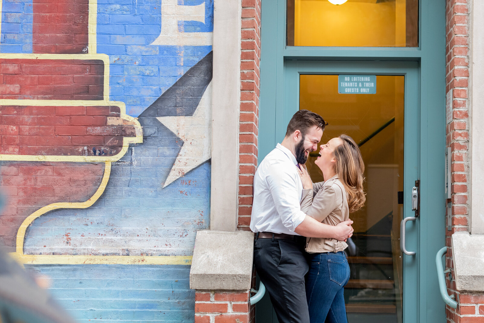 Engaged couple in Central Park engagement photos