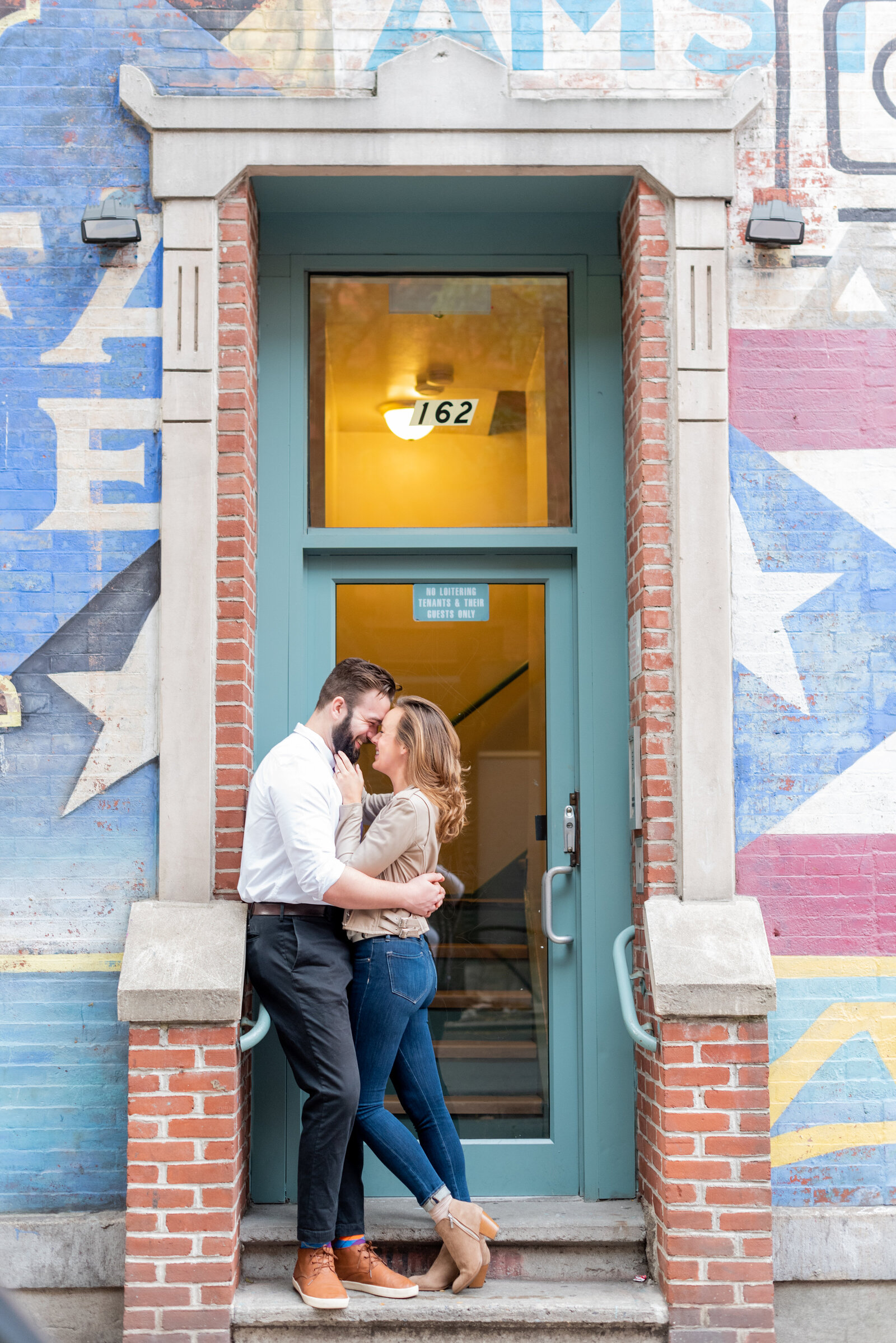 Engaged couple in Central Park engagement photos