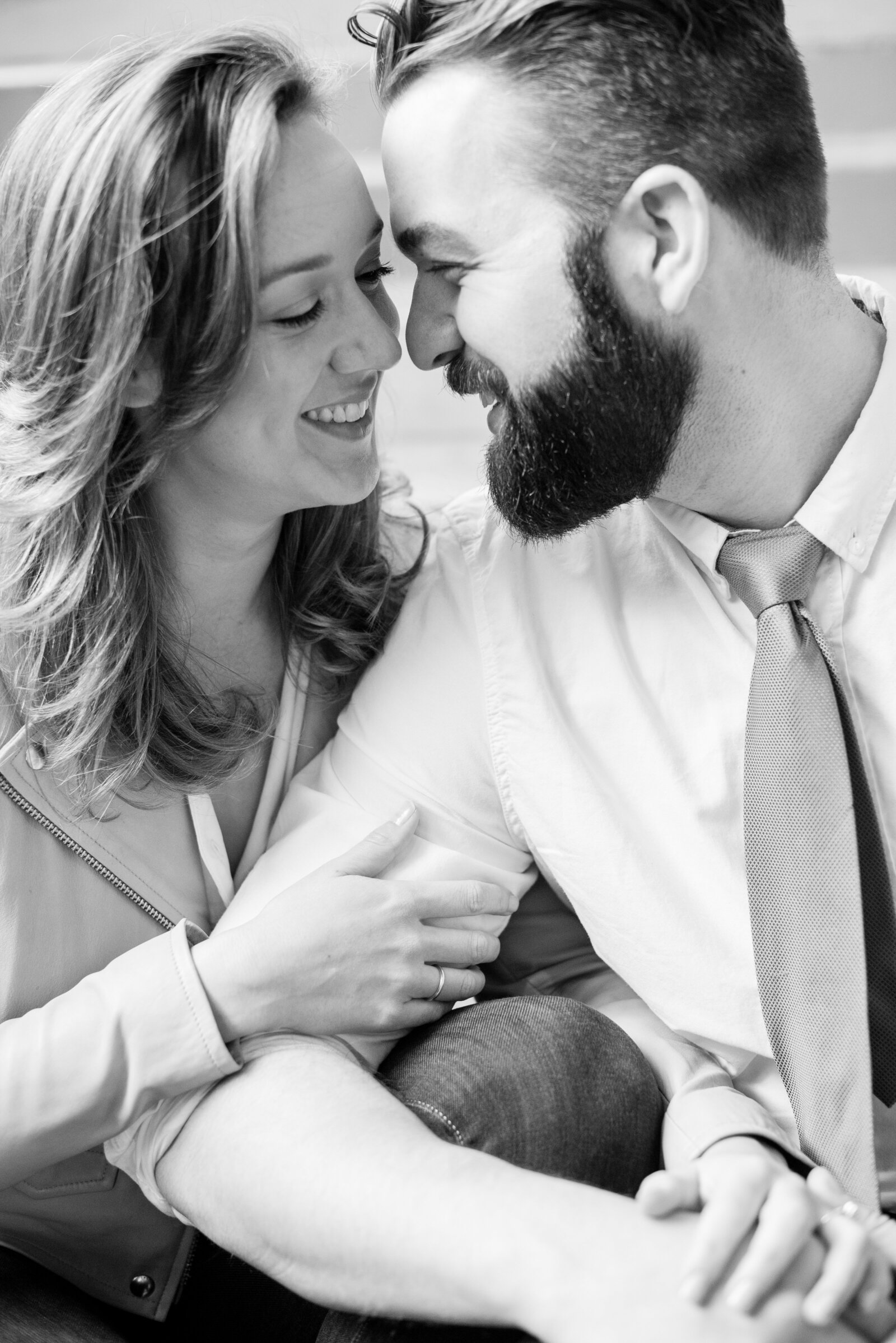 Engaged couple in Central Park engagement photos