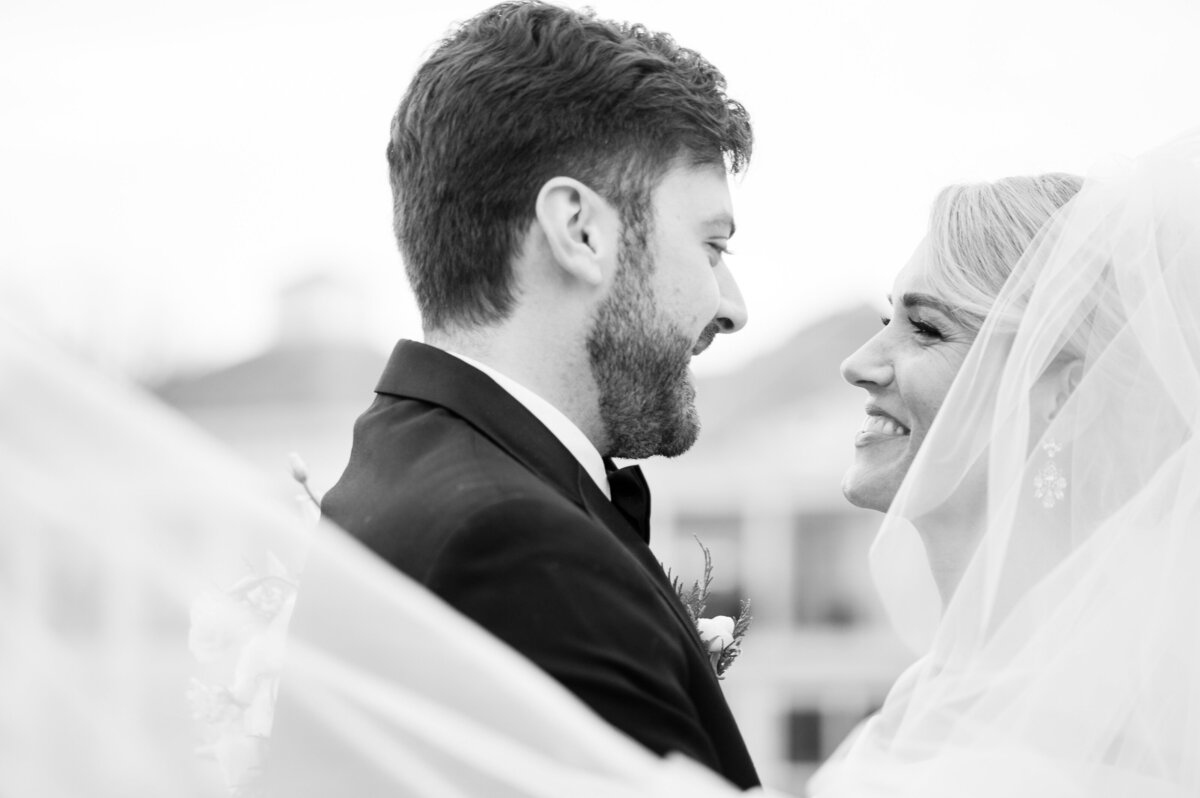 Bride and groom at Washington Golf and Country Club luxury Washington DC wedding