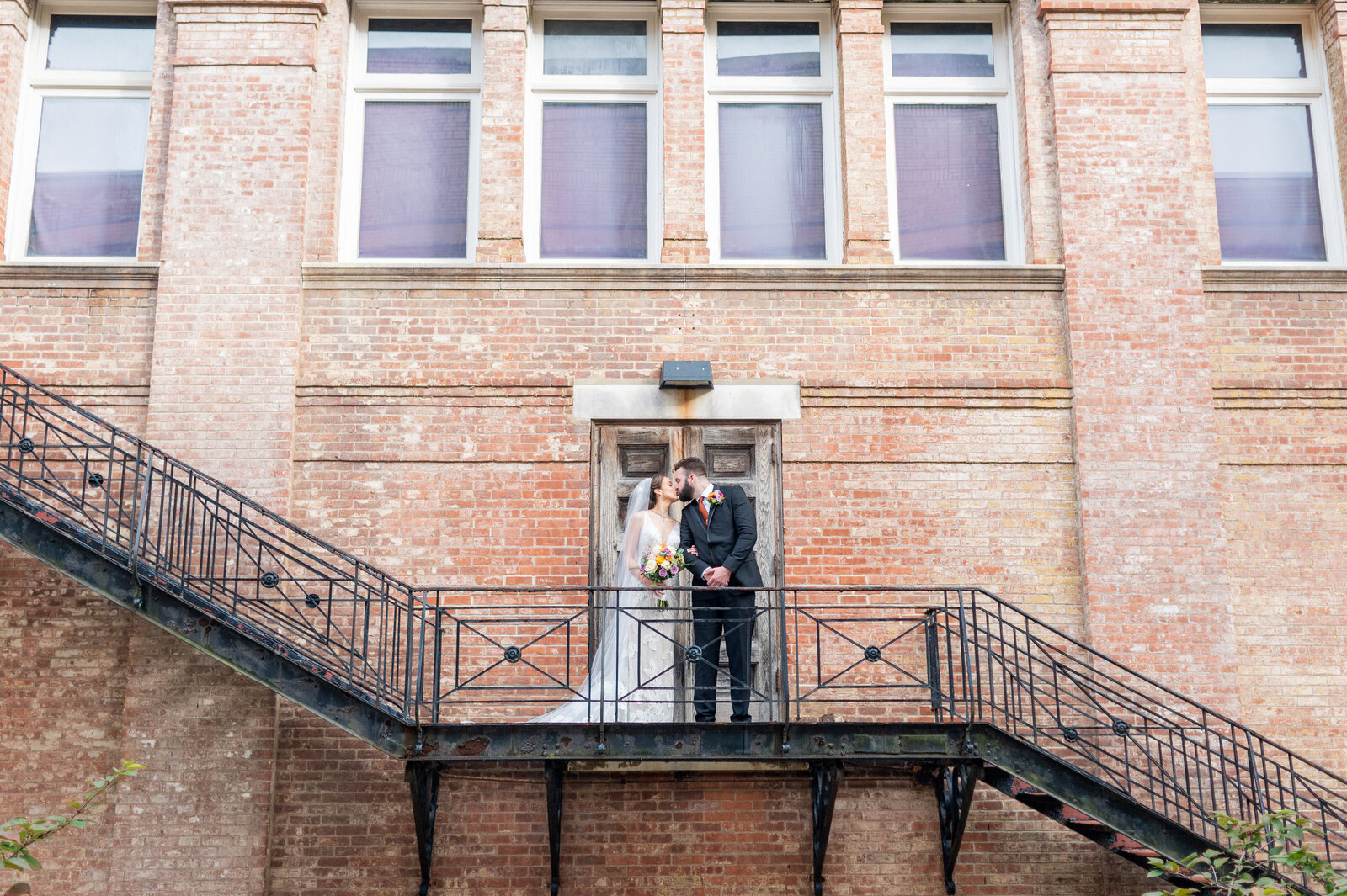 Bride and groom at Snug Harbor wedding during New York City Wedding Day