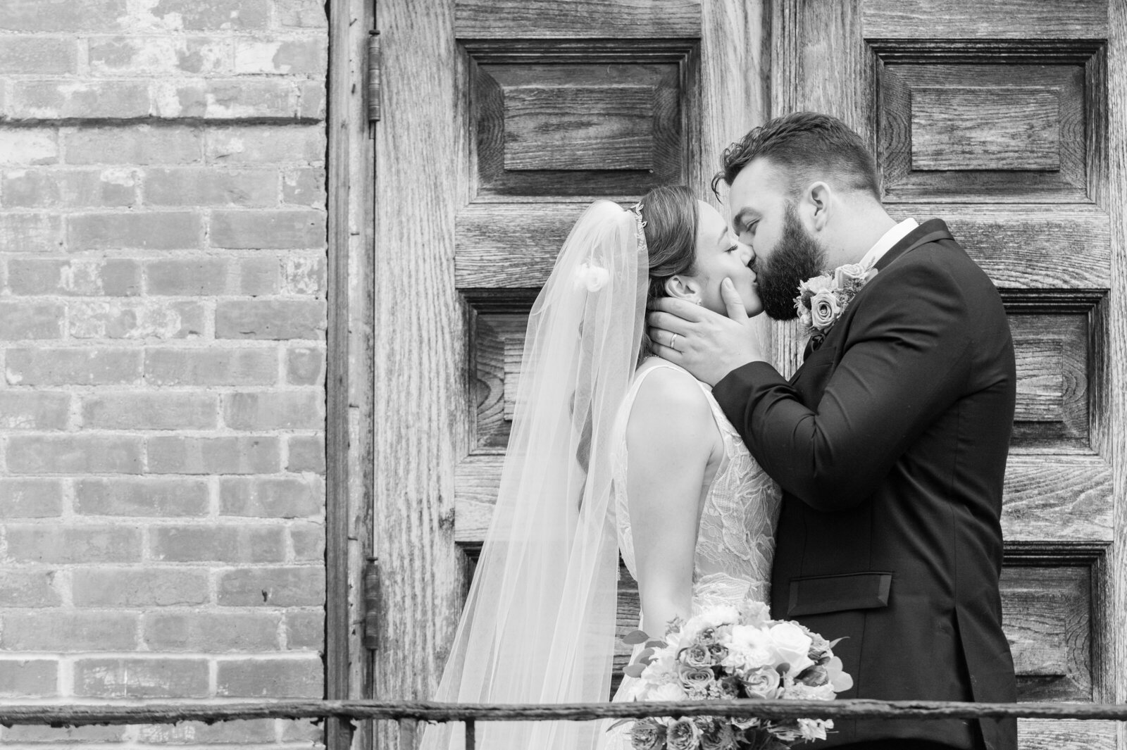 Bride and groom at Snug Harbor wedding during New York City Wedding Day