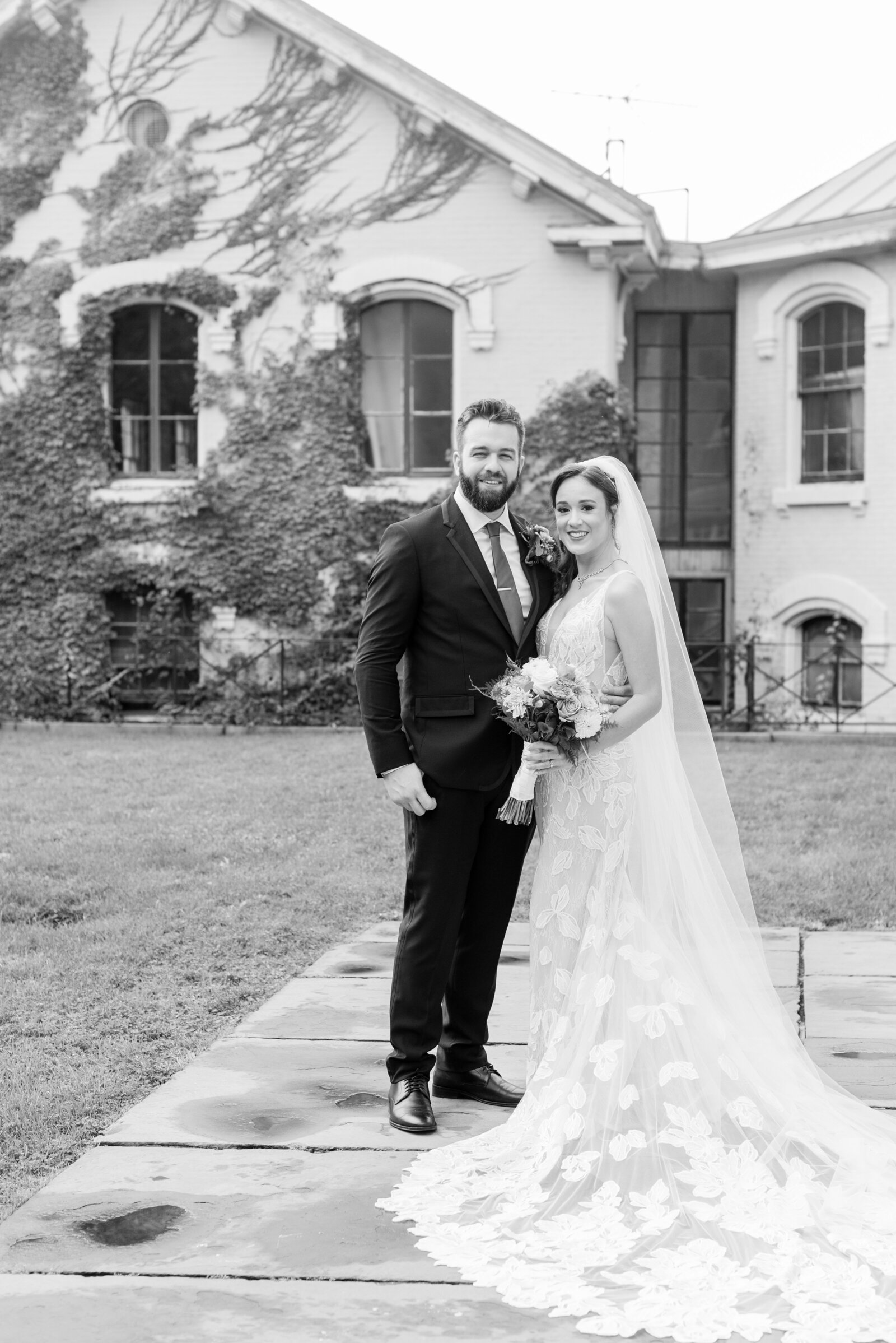 Bride and groom at Snug Harbor wedding during New York City Wedding Day