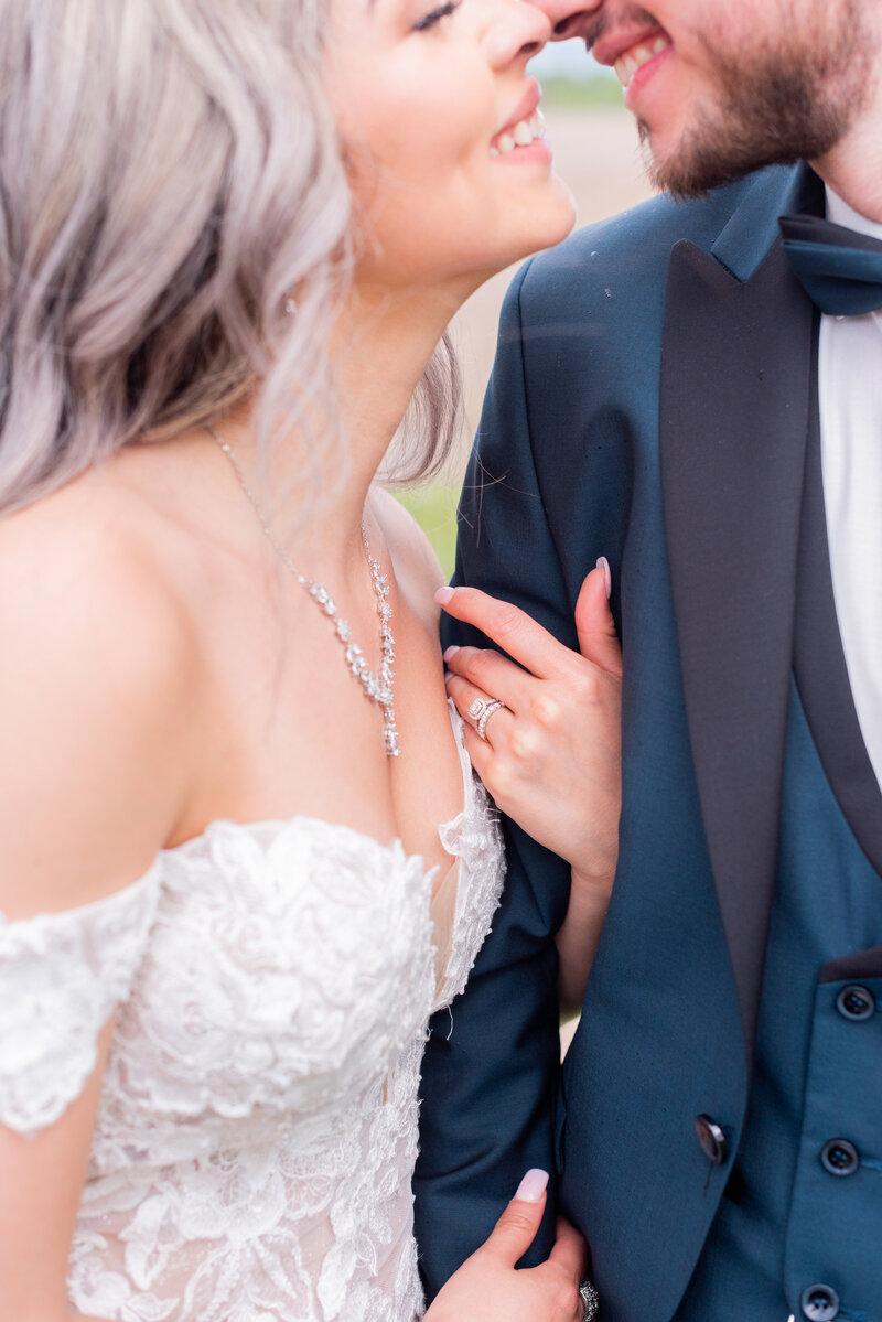 Bride and groom taking wedding photos on their Virginia wedding day