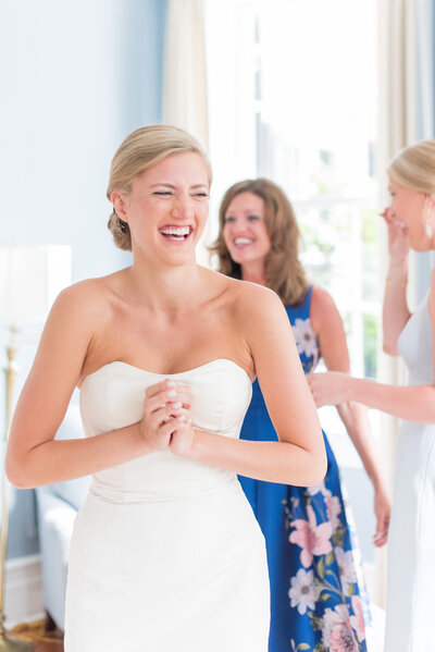 Bride at Washington and Lee University Virginia ballroom wedding