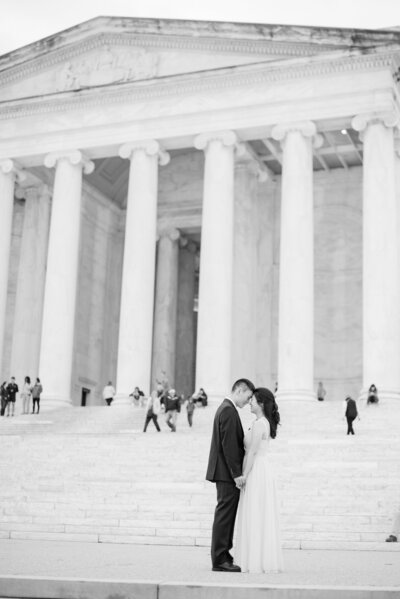 engaged couple at Cherry Blossom Washington DC engagement session