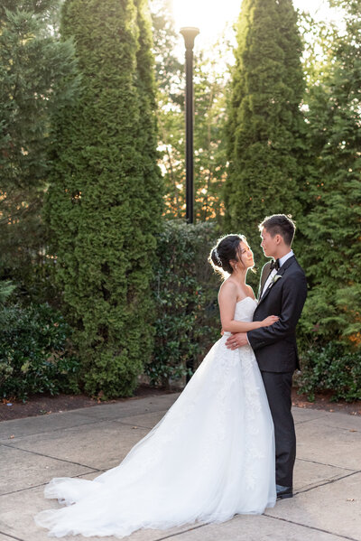 Bride and groom pictures at black tie Washington DC wedding