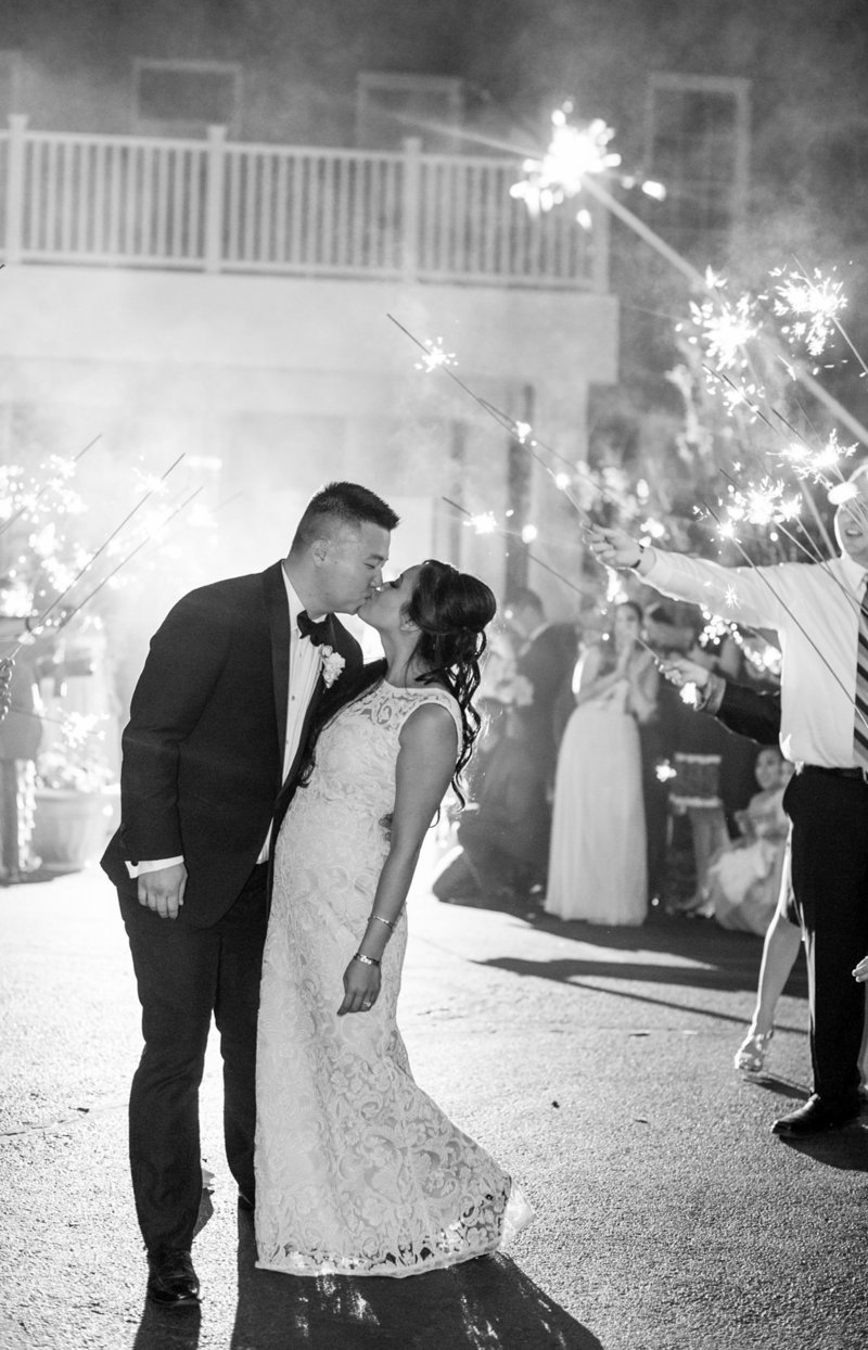 Sparkler exit of bride and groom in Washington DC wedding