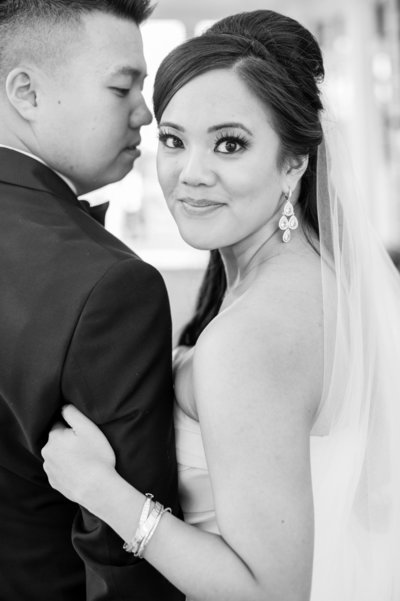 Korean Bride and groom pictures at black tie Richmond Virginia wedding